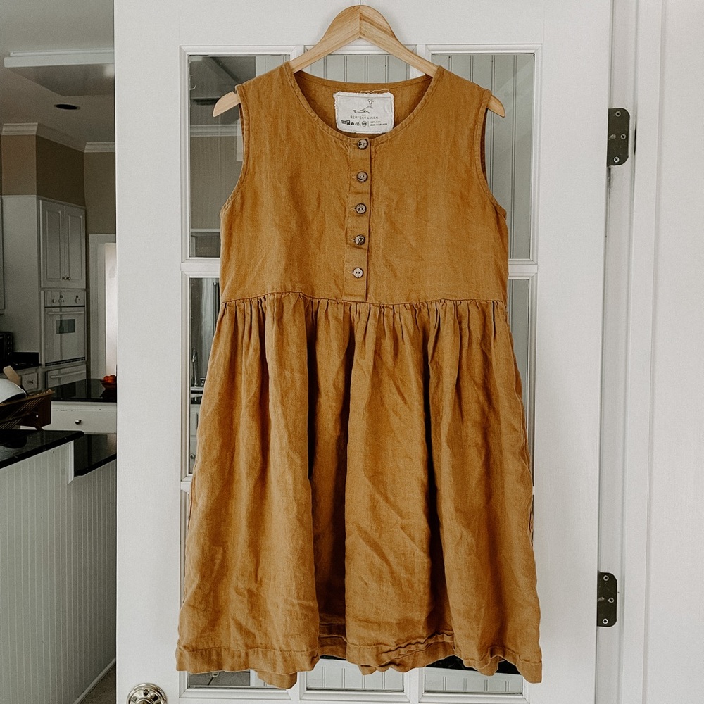 S/M Not Perfect Linen sleeveless midi dress